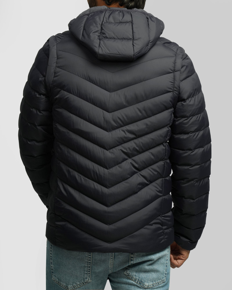 کاپشن مردانه کلاه دار سرمه ای 24416409