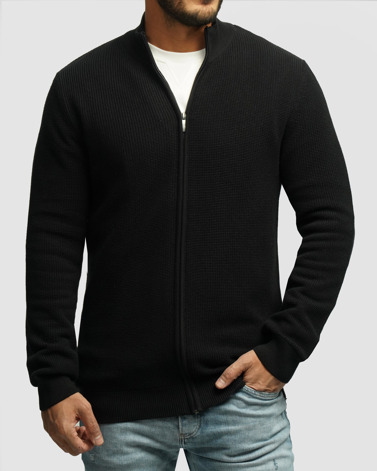 خرید و قیمت سویشرت بافت مردانه مشکی 24376127