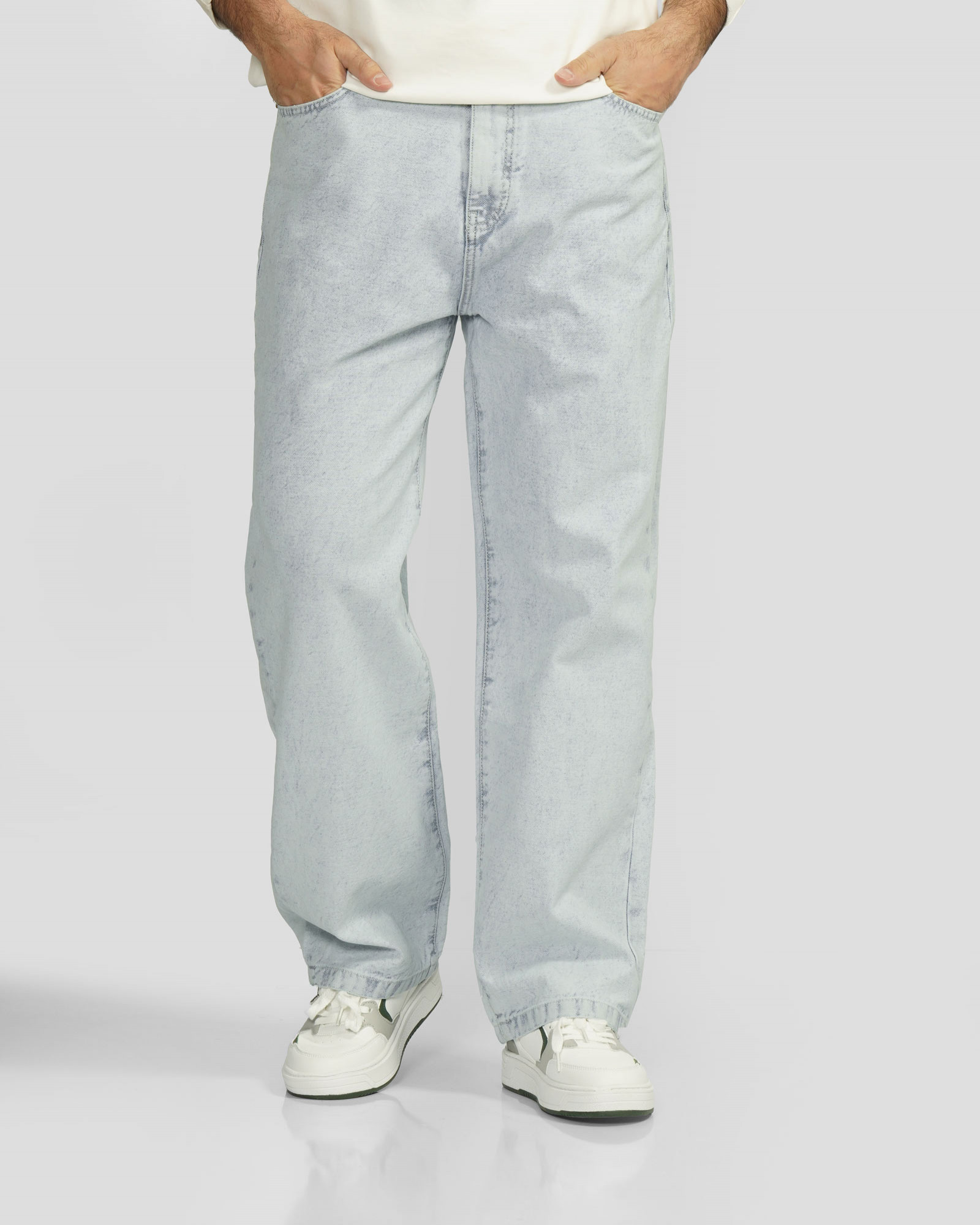 شلوار جین بگ (Baggy) ساده مردانه آبی روشن 24424817