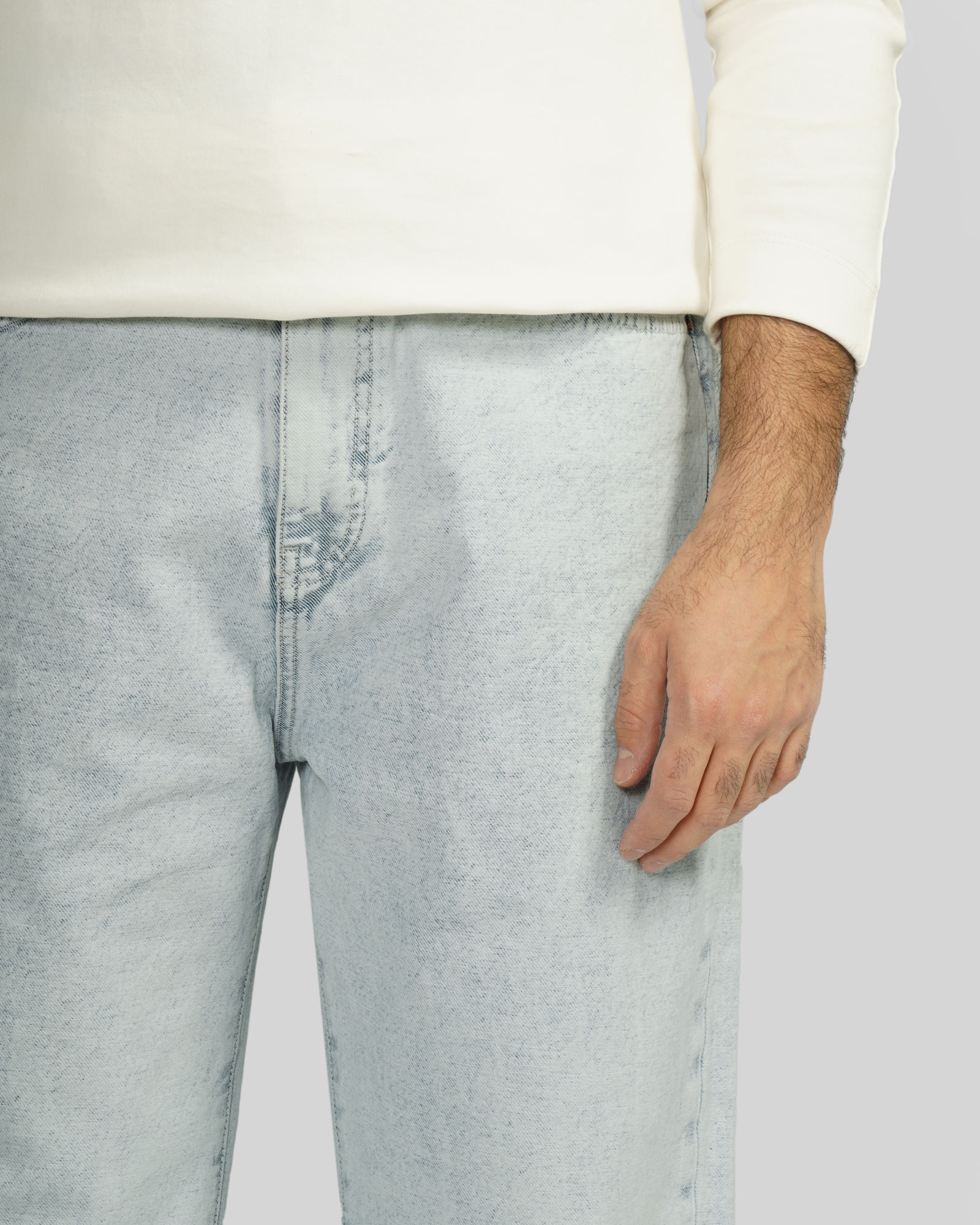 شلوار جین بگ (Baggy) ساده مردانه آبی روشن 24424817