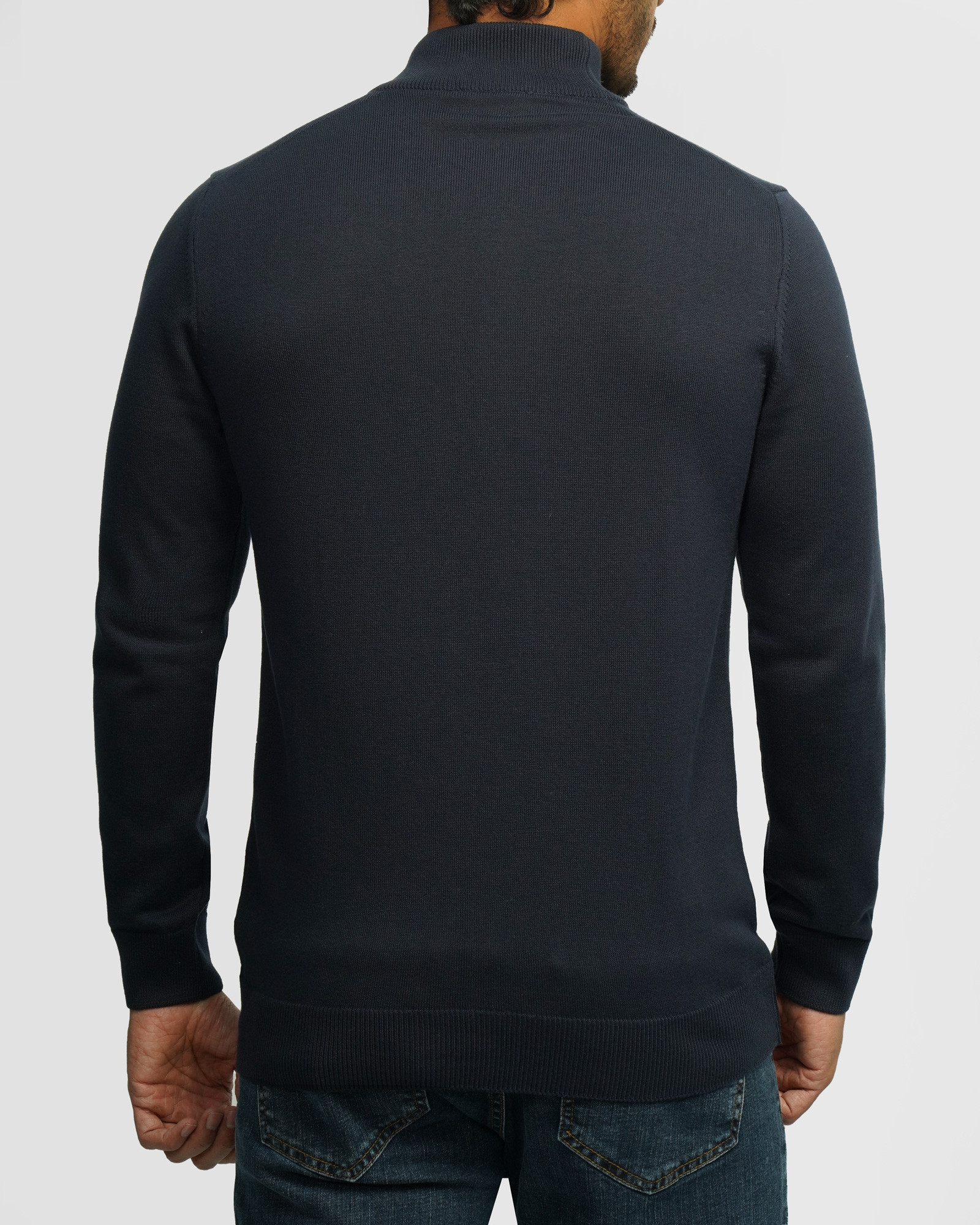 خرید و قیمت پلیور یقه 5 سانت ساده مردانه سرمه ای 24350108