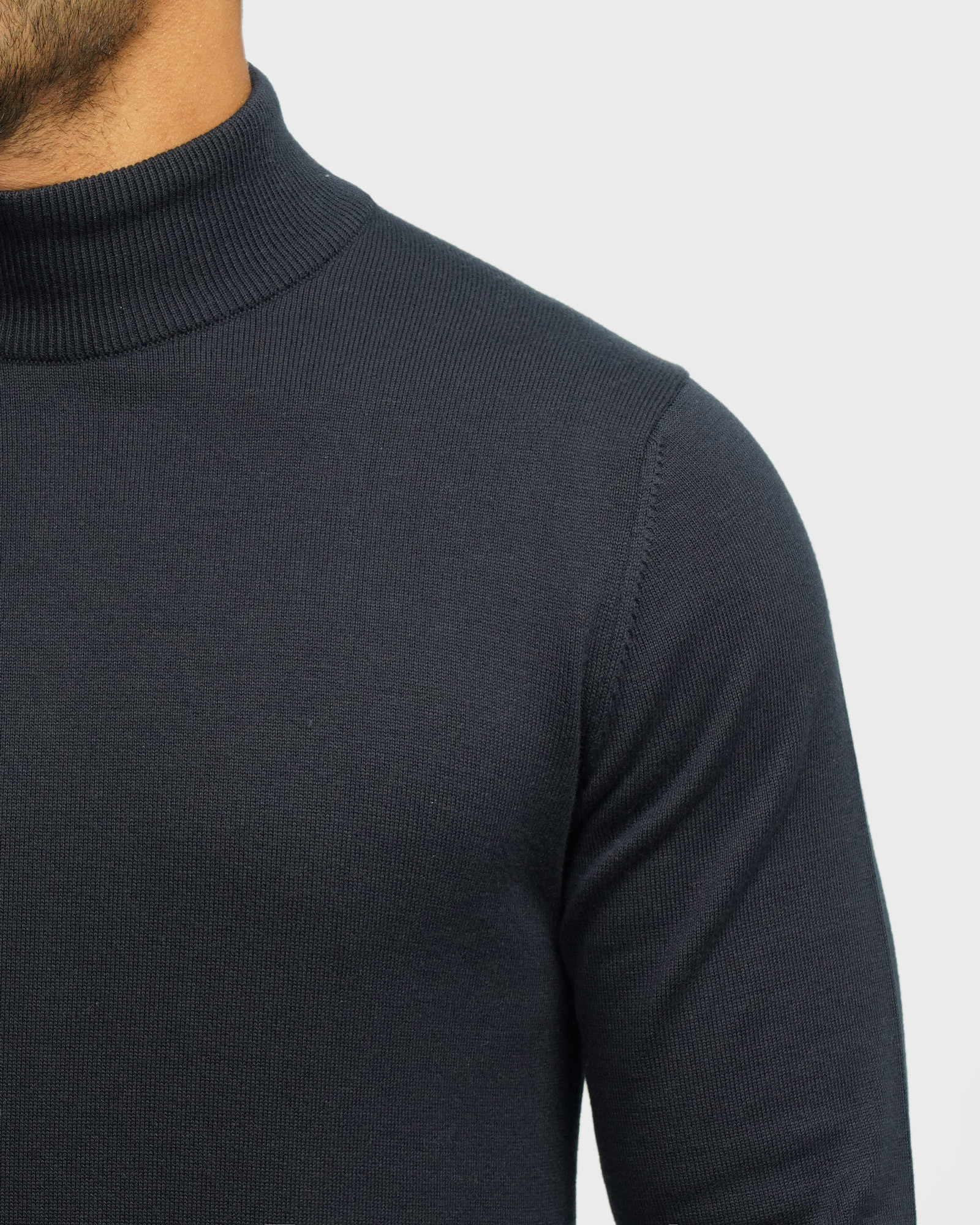 خرید و قیمت پلیور یقه 5 سانت ساده مردانه سرمه ای 24350108