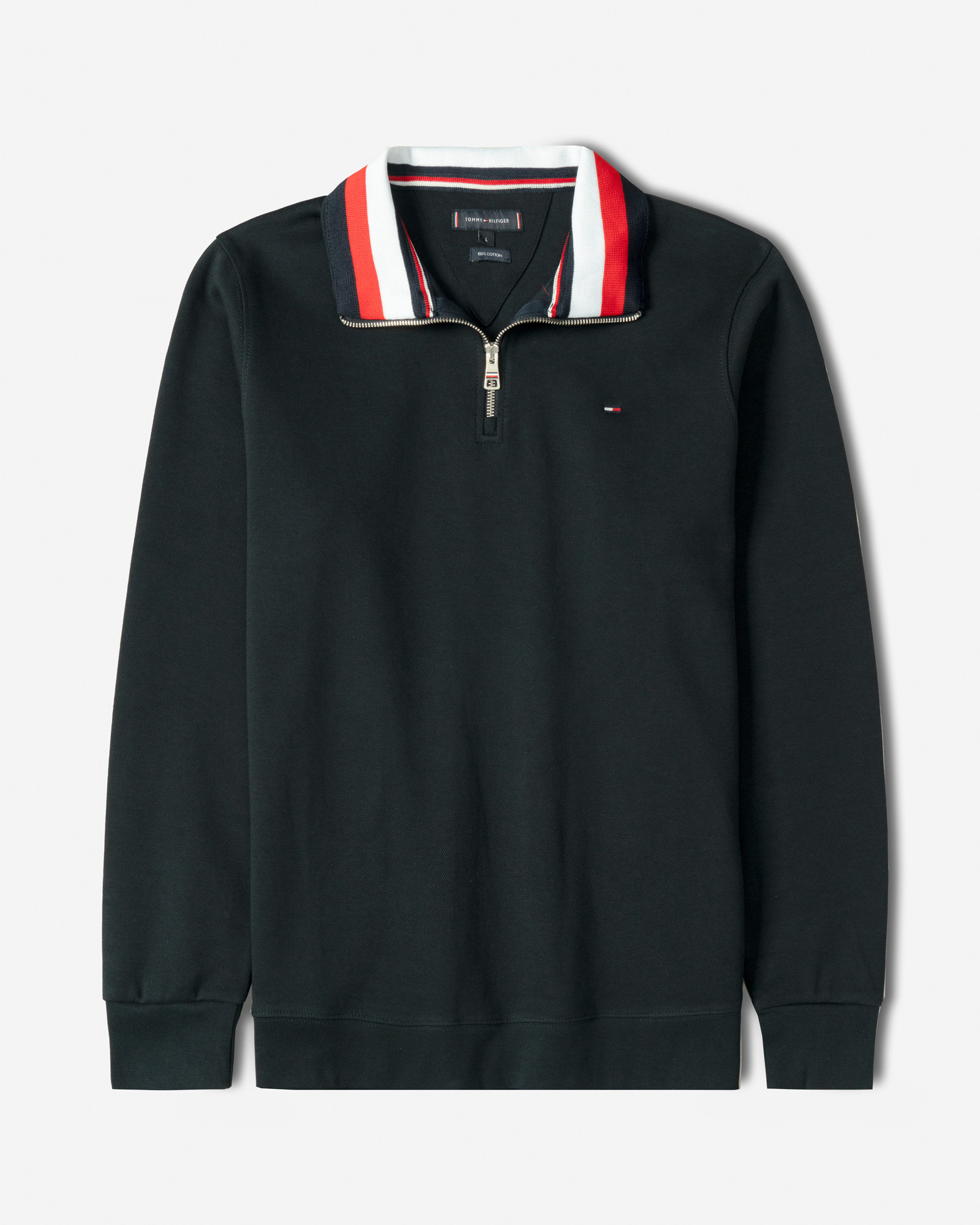 خرید و قیمت پولوشرت آستین بلند نیم زیپ مردانه سرمه ای 84486119