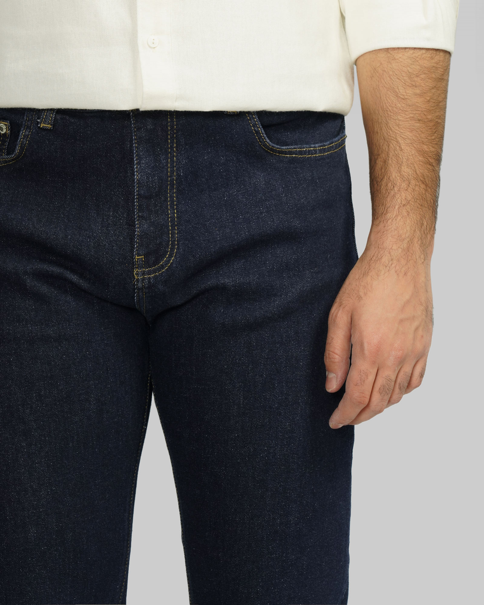 شلوار جین رگولار (Regular) ساده مردانه سرمه ای 24412260