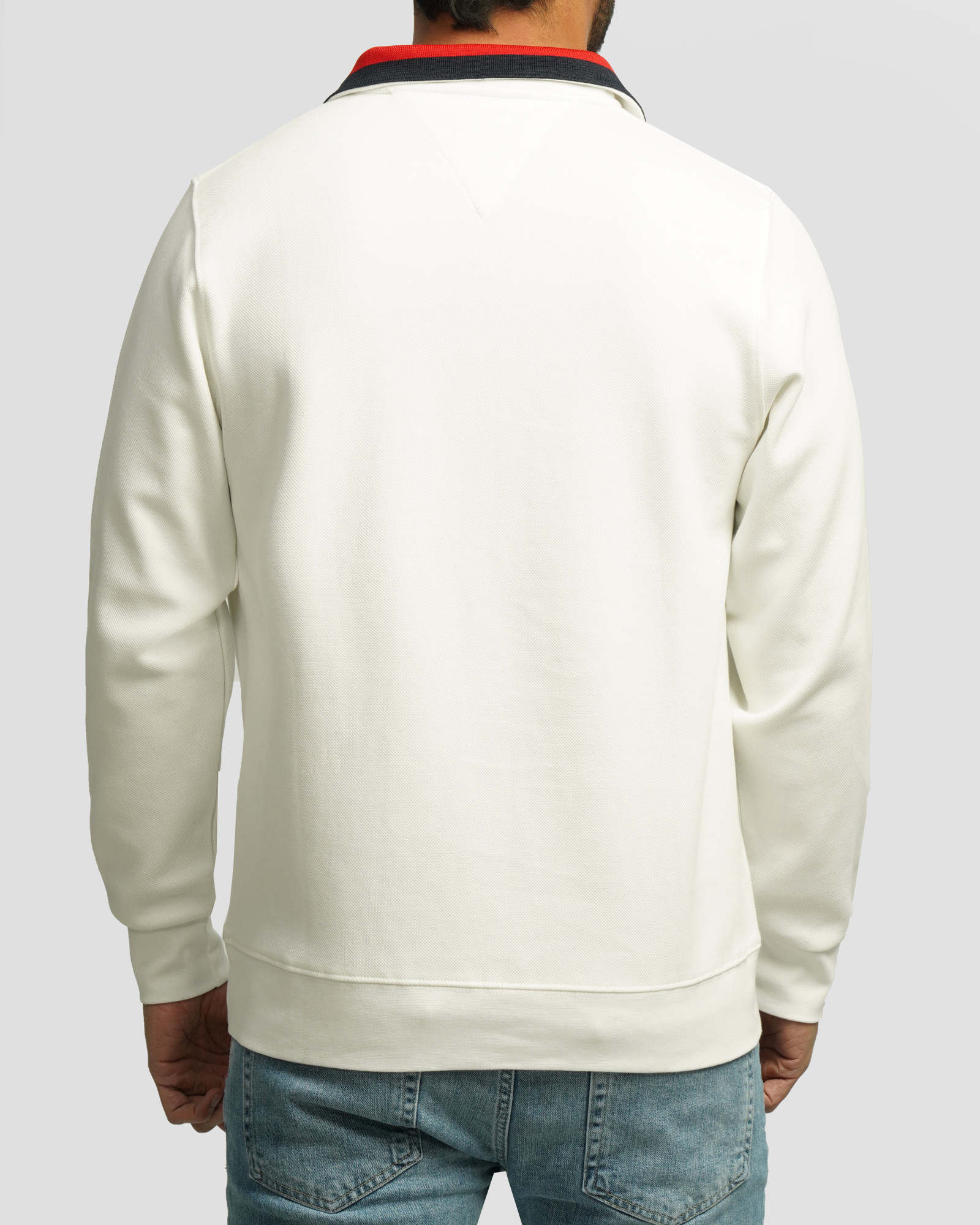 خرید و قیمت پولوشرت آستین بلند نیم زیپ مردانه پولوشرت سفید 84486119