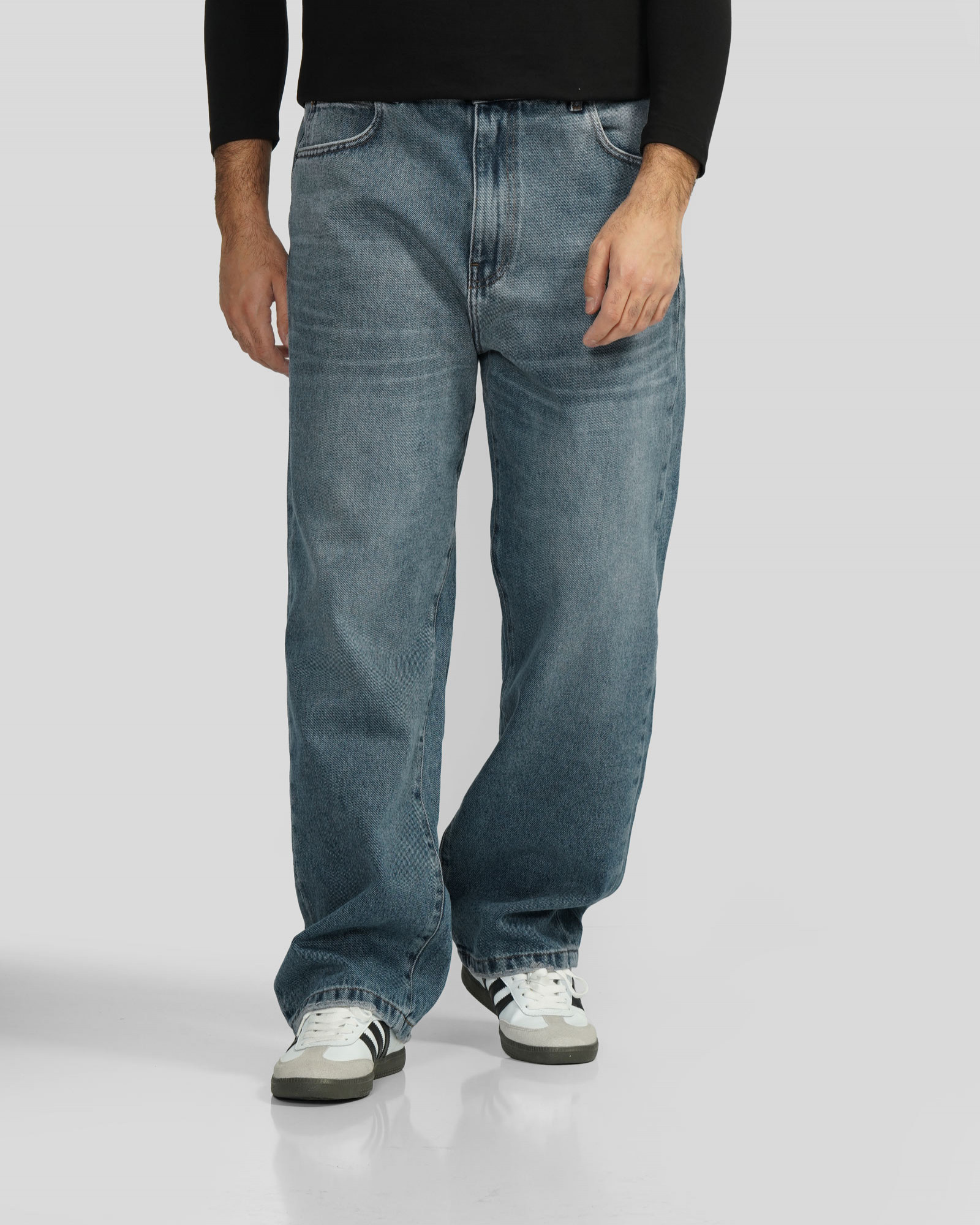 شلوار جین بگ (Baggy) ساده مردانه آبی 24424818