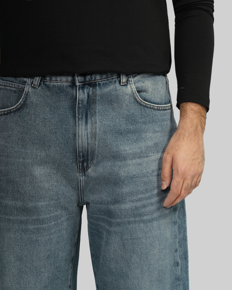 شلوار جین بگ (Baggy) ساده مردانه آبی 24424818