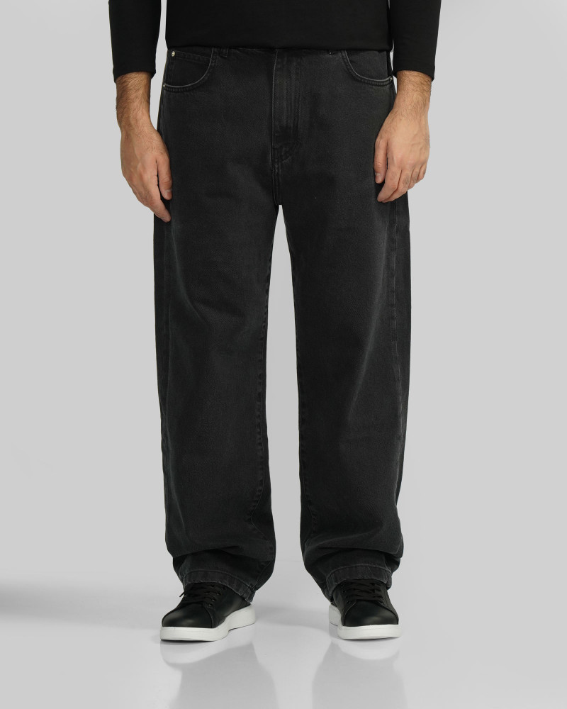 شلوار جین بگ (Baggy) ساده مردانه ذغالی 24424826