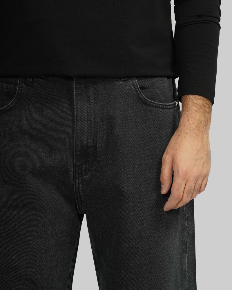 شلوار جین بگ (Baggy) ساده مردانه ذغالی 24424826