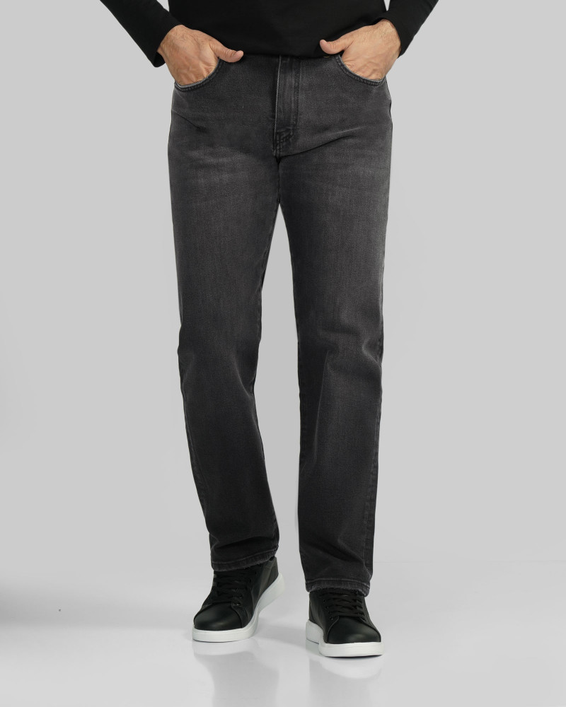 خرید و قیمت شلوار جین رگولار (Regular) ساده مردانه ذغالی 24412256