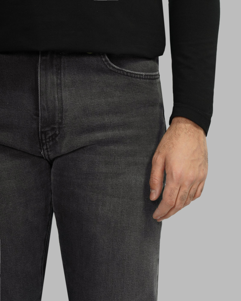 خرید و قیمت شلوار جین رگولار (Regular) ساده مردانه ذغالی 24412256