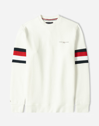 خرید و قیمت پلیور بافت یقه گرد طرح دار مردانه سفید 84458147