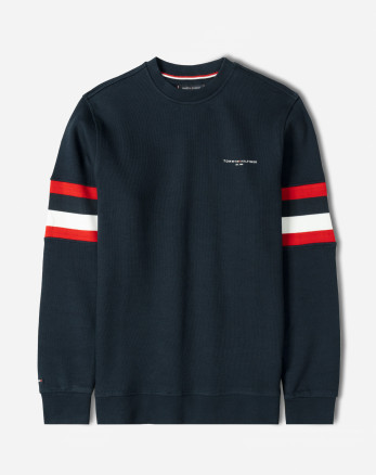 خرید و قیمت پلیور بافت یقه گرد طرح دار مردانه سرمه ای 84458147