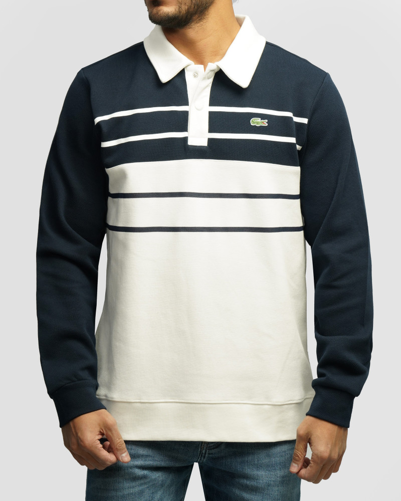 خرید و قیمت پولوشرت آستین بلند طرح دار مردانه سرمه ای 84486122