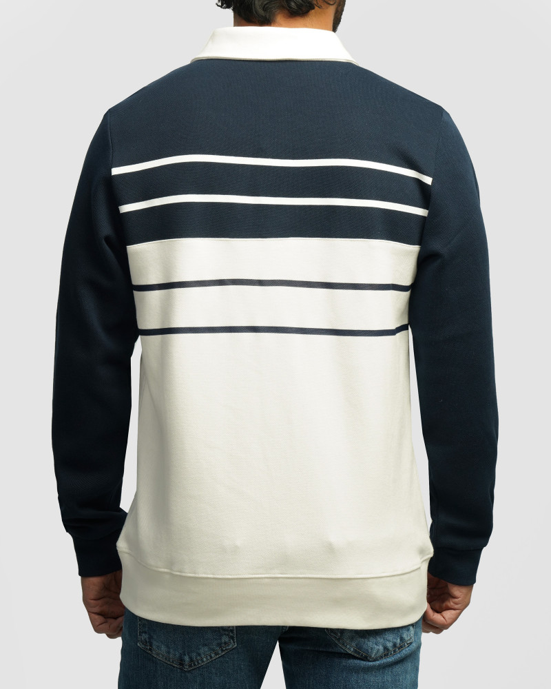 خرید و قیمت پولوشرت آستین بلند طرح دار مردانه سرمه ای 84486122