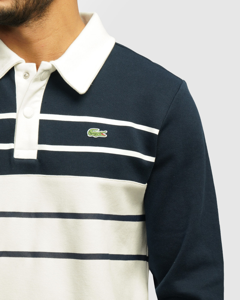 خرید و قیمت پولوشرت آستین بلند طرح دار مردانه سرمه ای 84486122