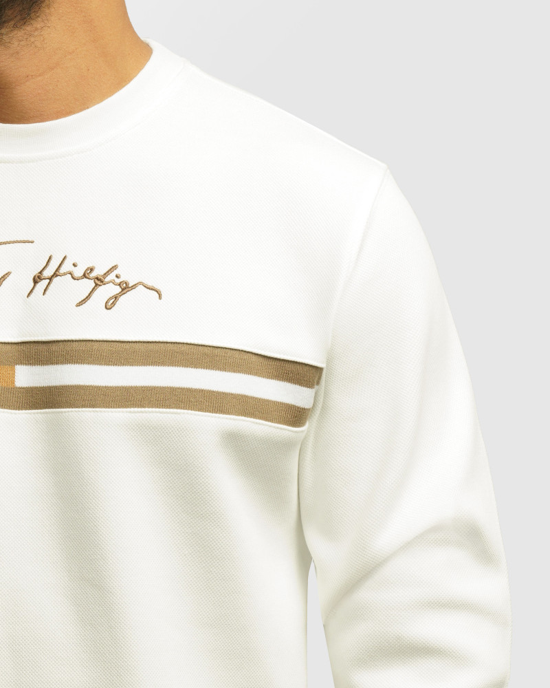 خرید و قیمت پلیور بافت یقه گرد طرح دار مردانه سفید 84458146