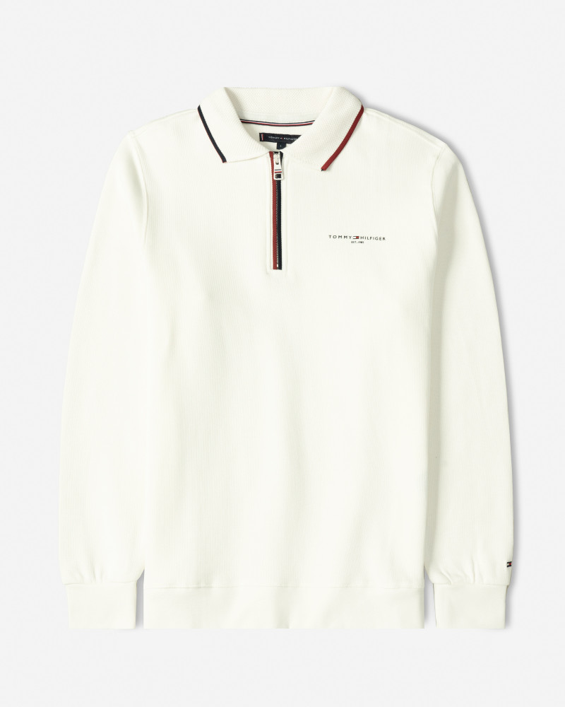 خرید و قیمت پولوشرت آستین بلند نیم زیپ مردانه کرم روشن 84486123