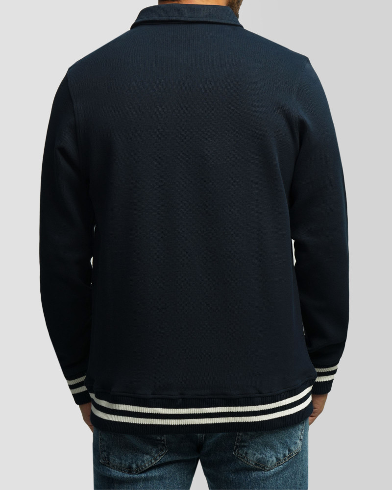 خرید و قیمت پولوشرت آستین بلند نیم زیپ مردانه سرمه ای 84486125