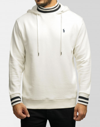 خرید و قیمت هودی کلاه دار طرح دار مردانه سفید 84471290