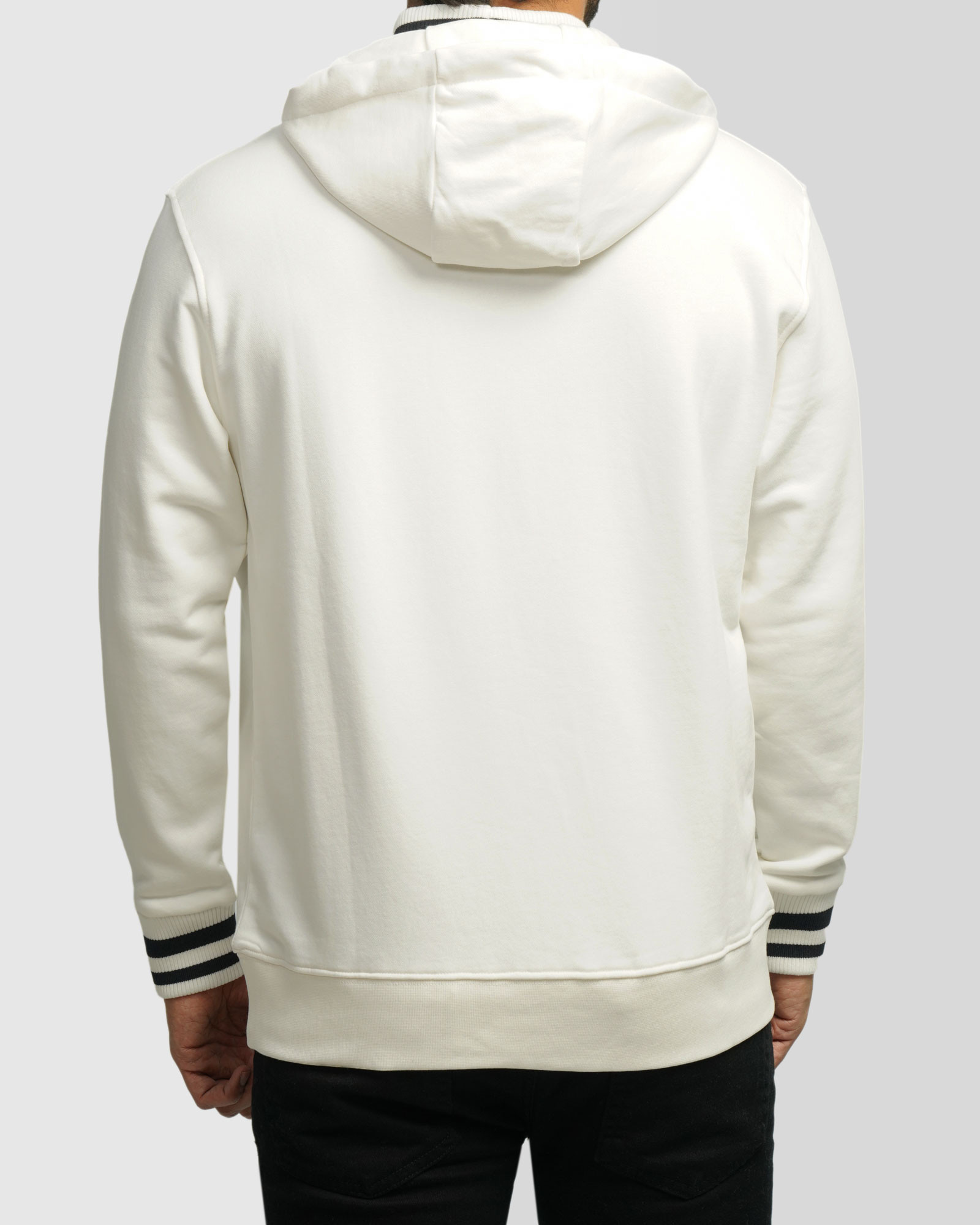 خرید و قیمت هودی کلاه دار طرح دار مردانه سفید 84471290