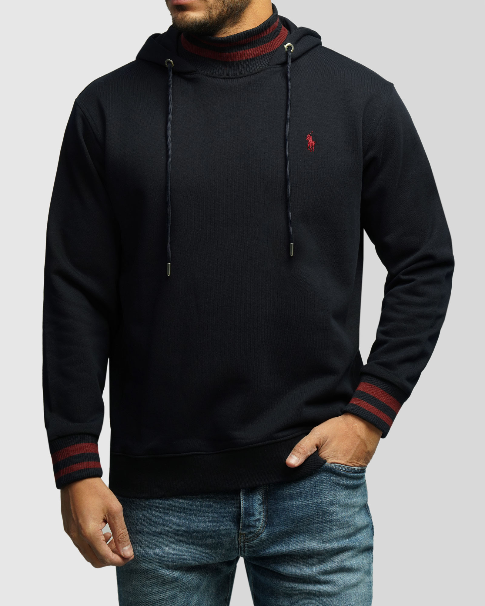 خرید و قیمت هودی کلاه دار طرح دار مردانه سرمه ای 84471290