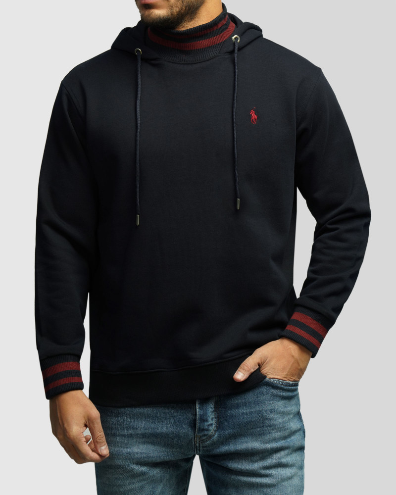 خرید و قیمت هودی کلاه دار طرح دار مردانه سرمه ای 84471290