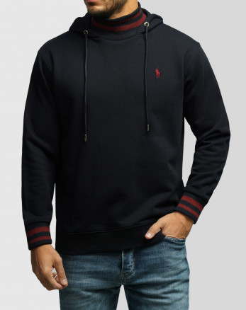 خرید و قیمت هودی کلاه دار طرح دار مردانه سرمه ای 84471290