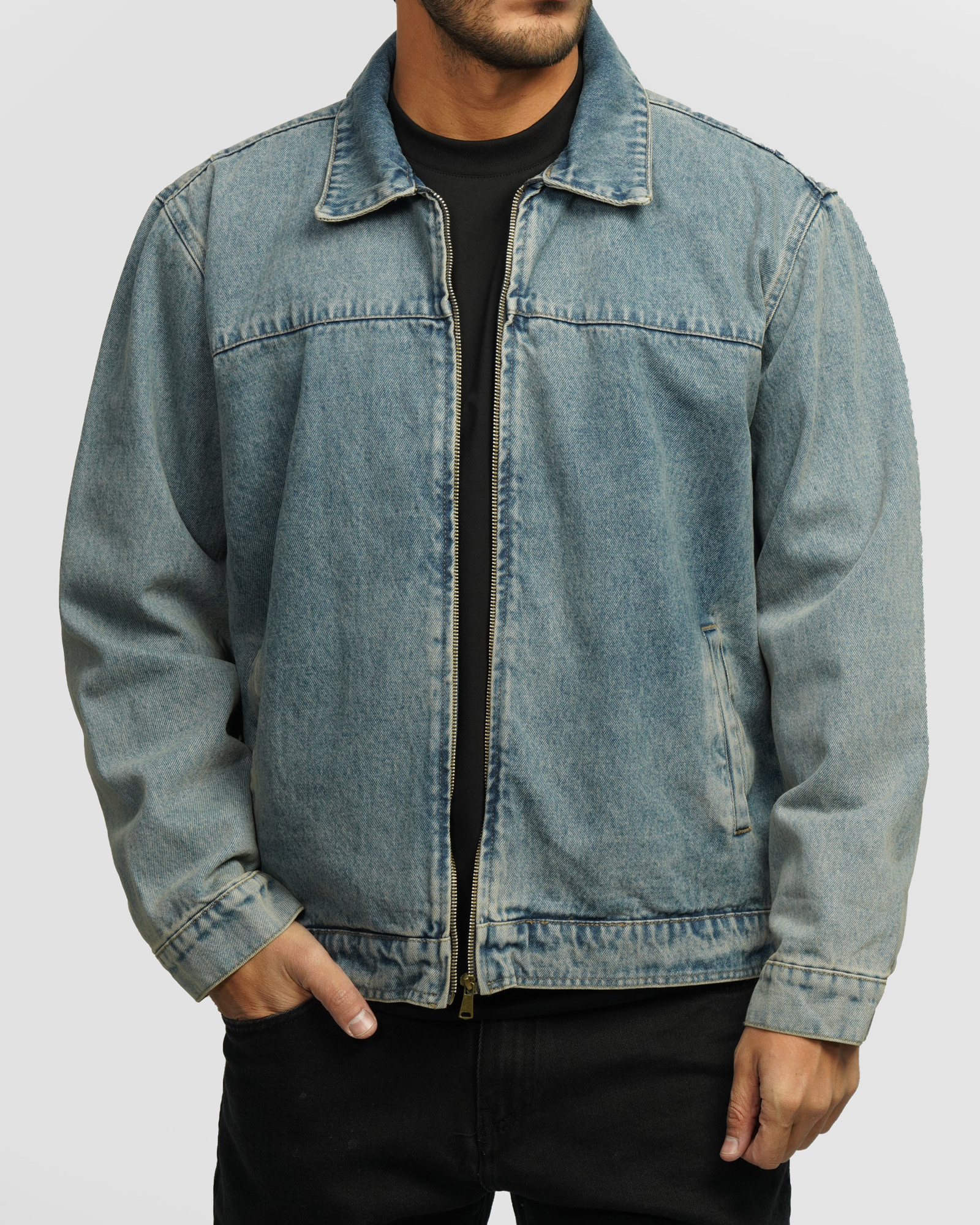 خرید و قیمت کاپشن جین آبی روشن 24478108