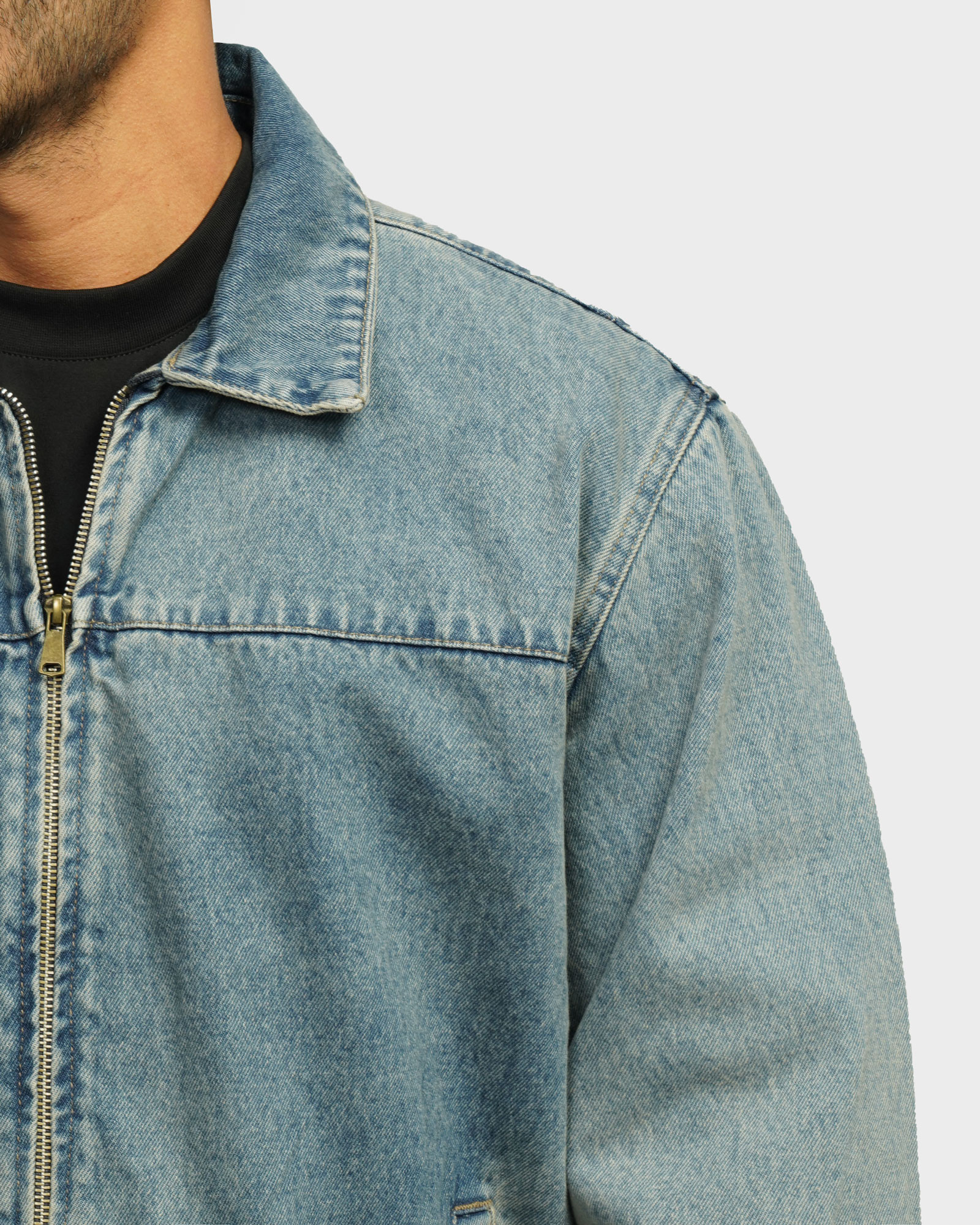 خرید و قیمت کاپشن جین آبی روشن 24478108