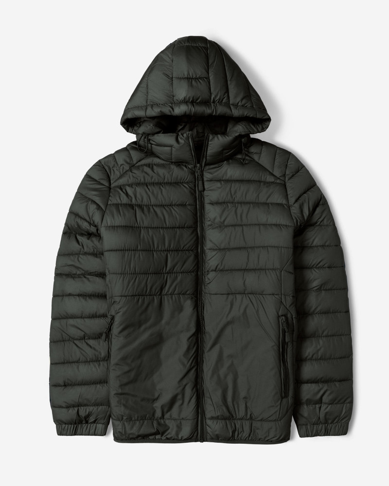 کاپشن مردانه کلاه دار سبز 24416402