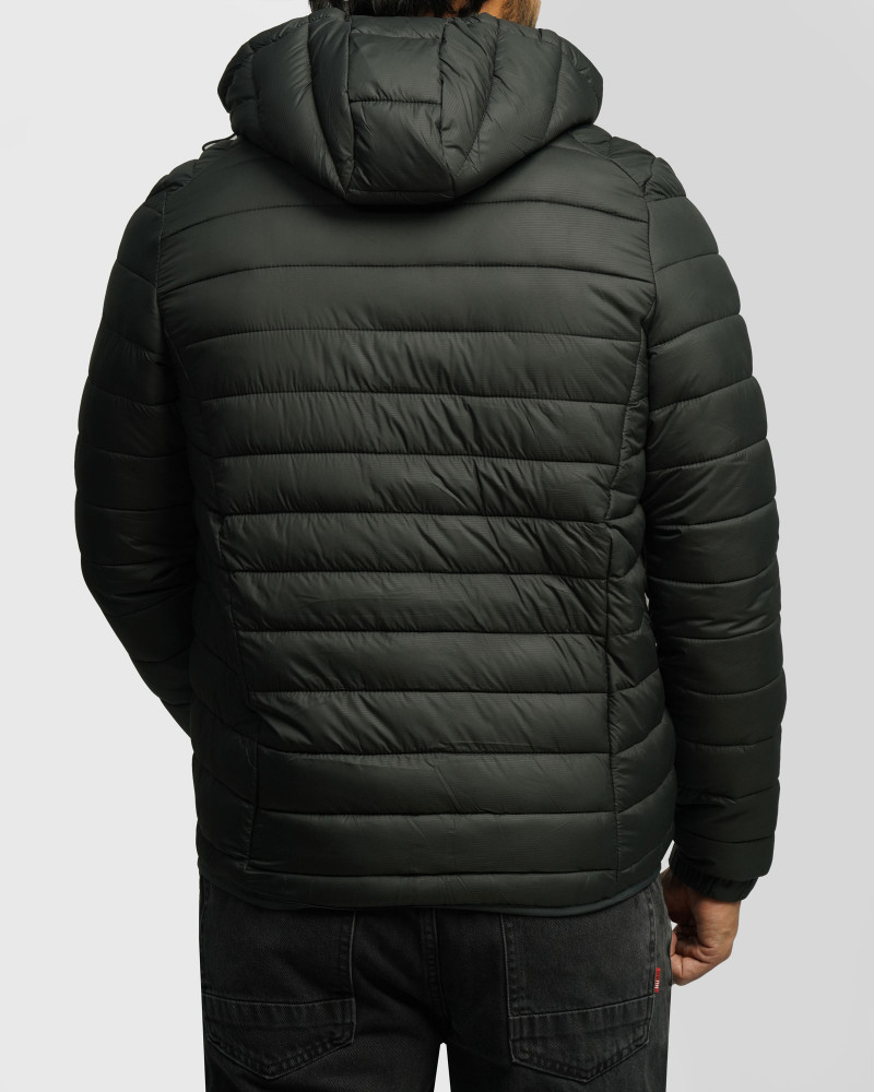 کاپشن مردانه کلاه دار سبز 24416402