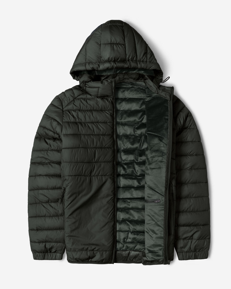 کاپشن مردانه کلاه دار سبز 24416402