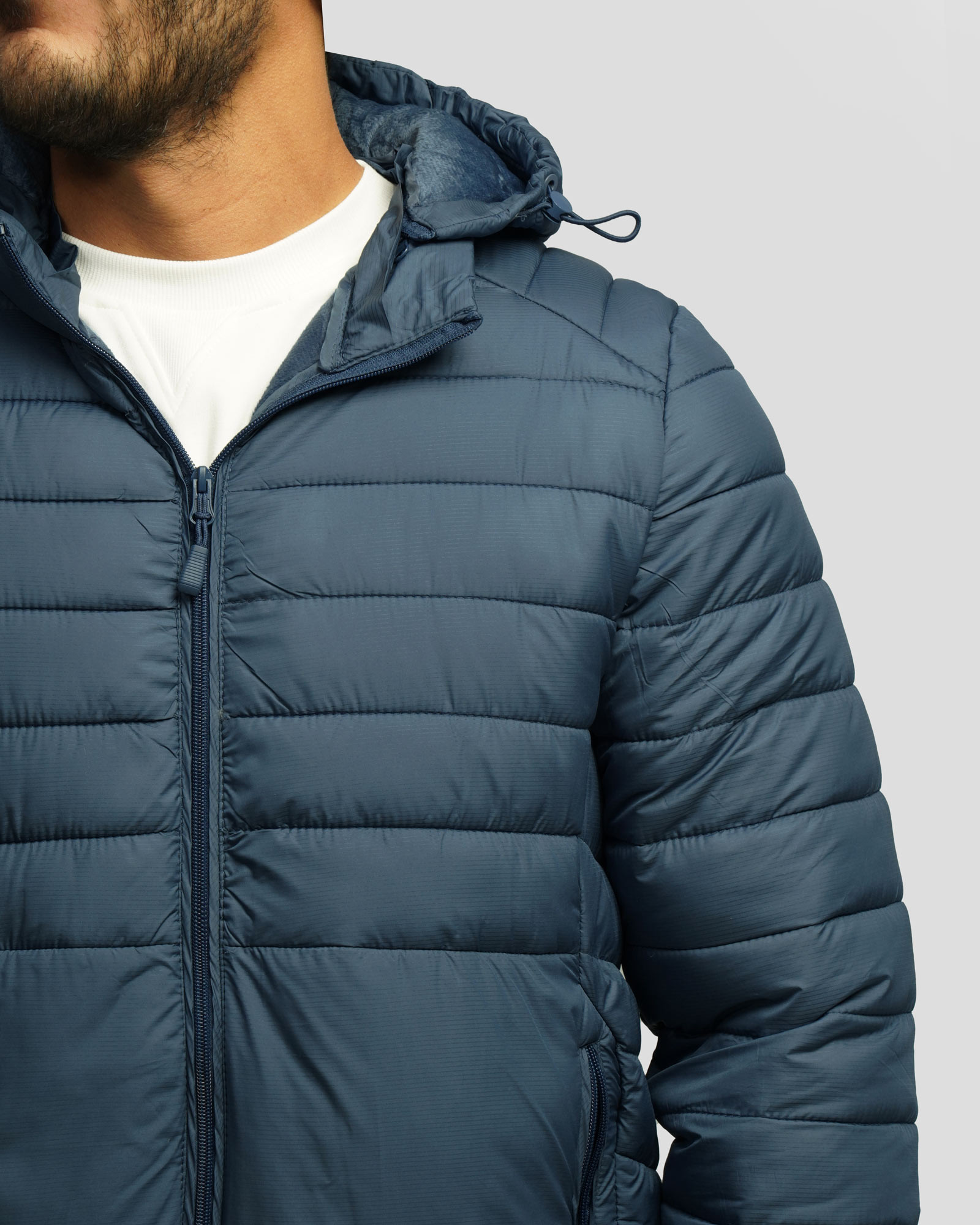 کاپشن مردانه کلاه دار آبی 24416402