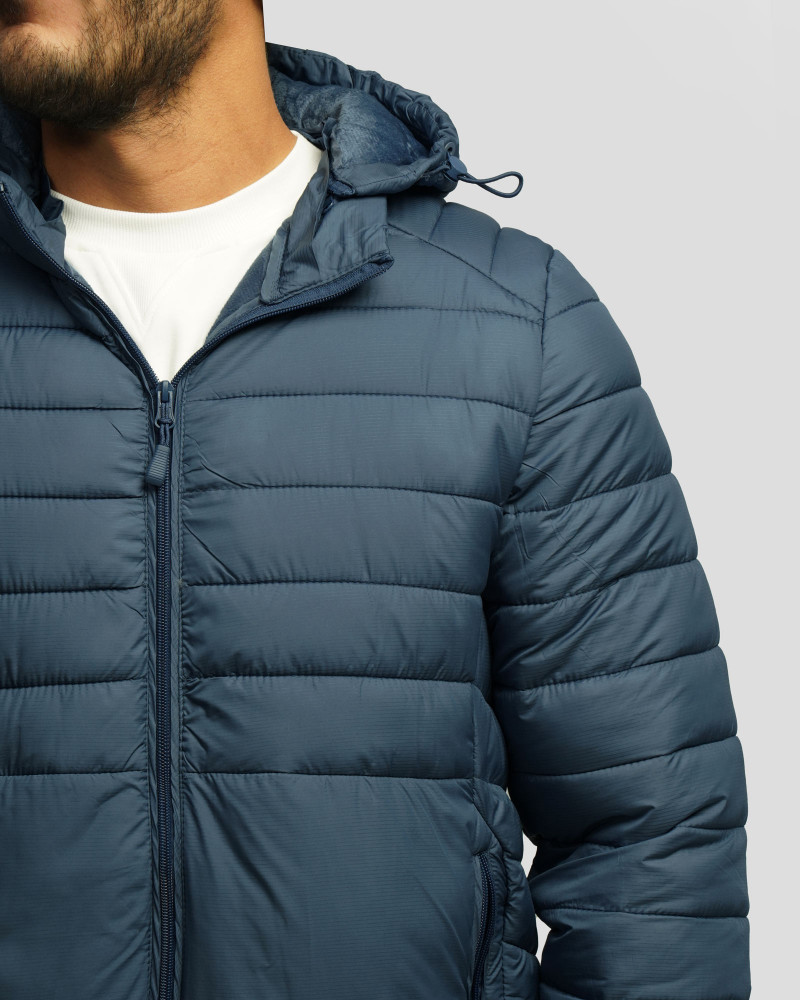 کاپشن مردانه کلاه دار آبی 24416402