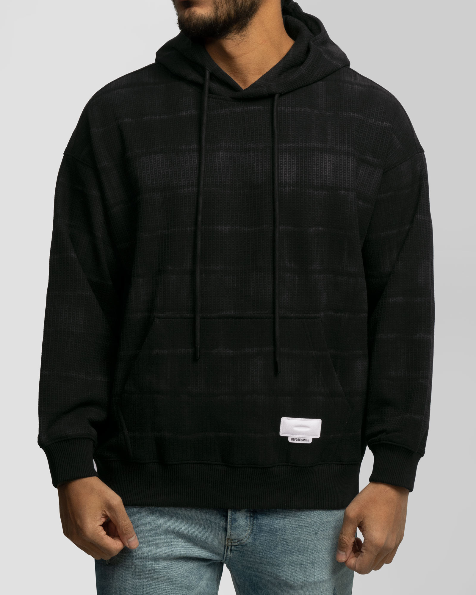 هودی کلاه دار طرح دار مشکی 24371273