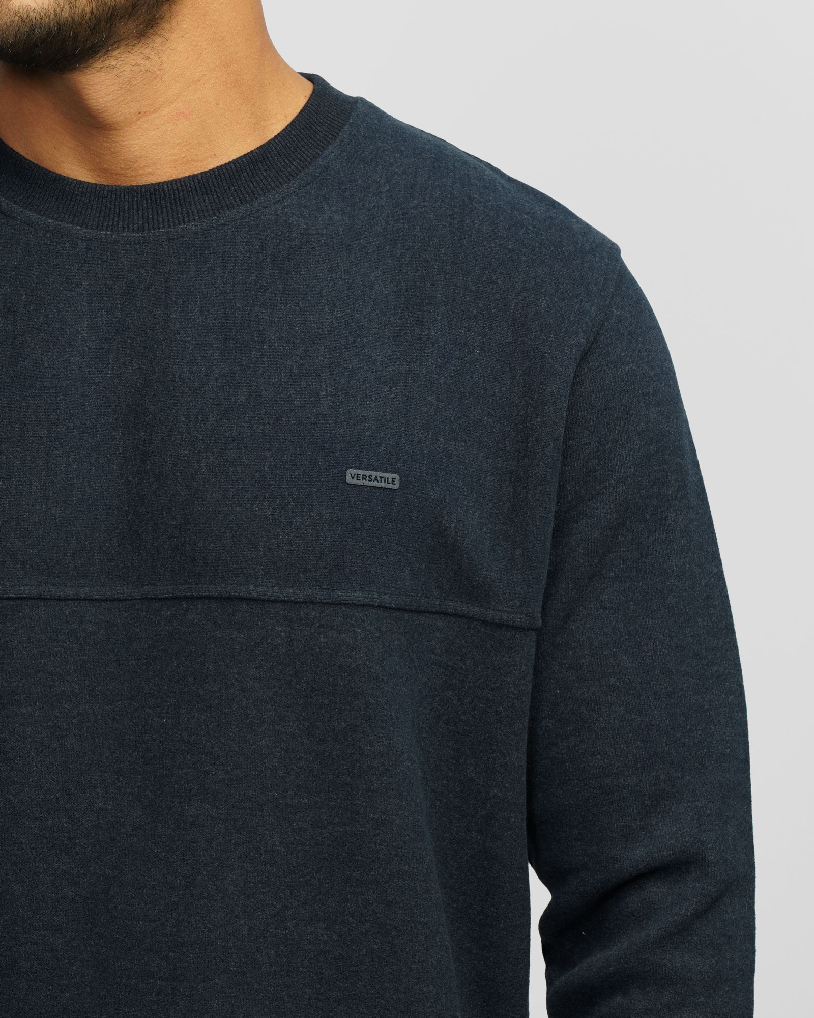 پلیور سلانیک مردانه یقه گرد سرمه ای 24456160