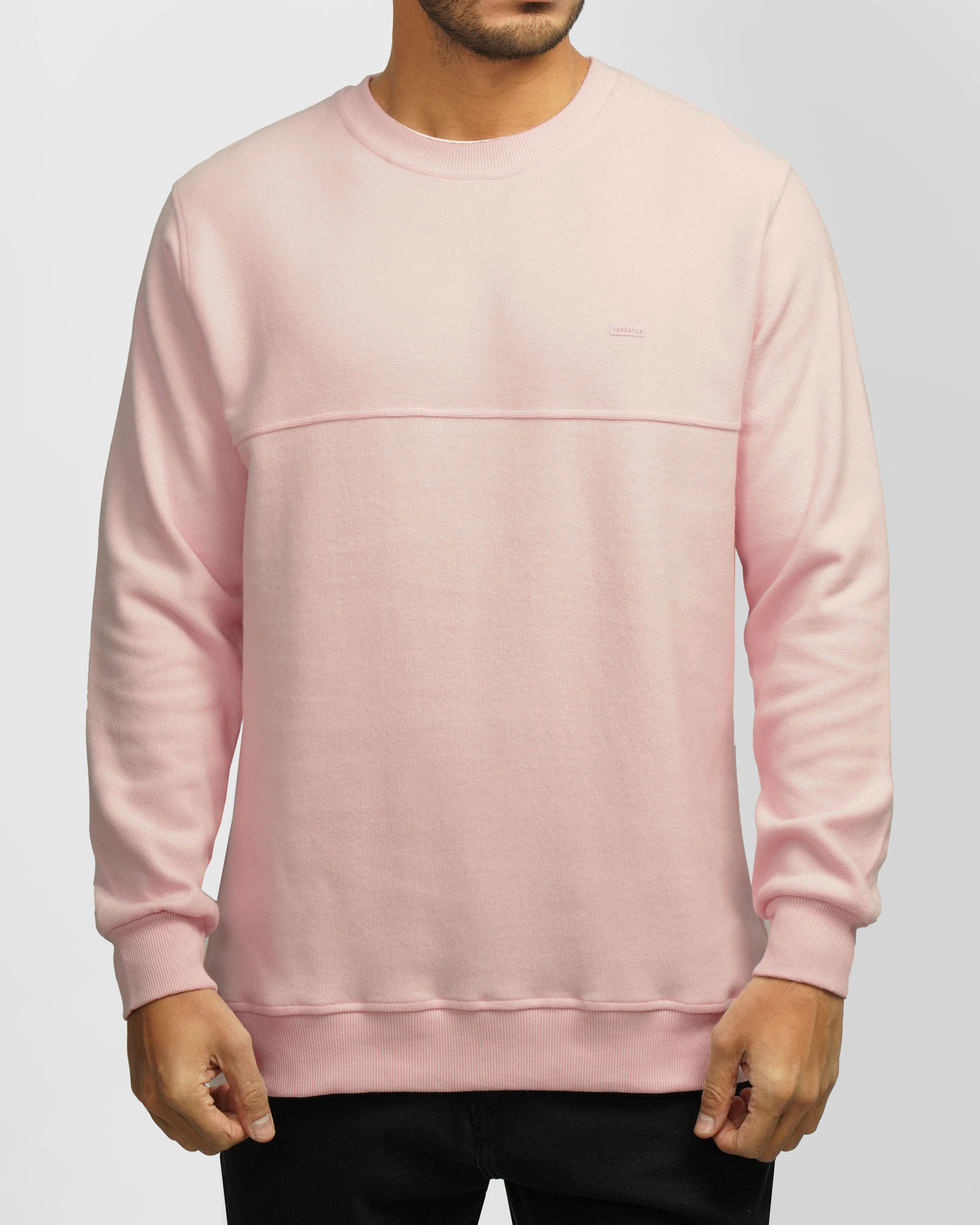 پلیور سلانیک مردانه یقه گرد صورتی 24456160