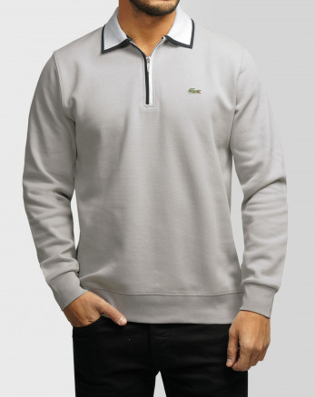 خرید و قیمت پولوشرت آستین بلند نیم زیپ مردانه طوسی 84486126