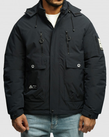 خرید و قیمت کاپشن مردانه کلاه دار سرمه ای 24416406