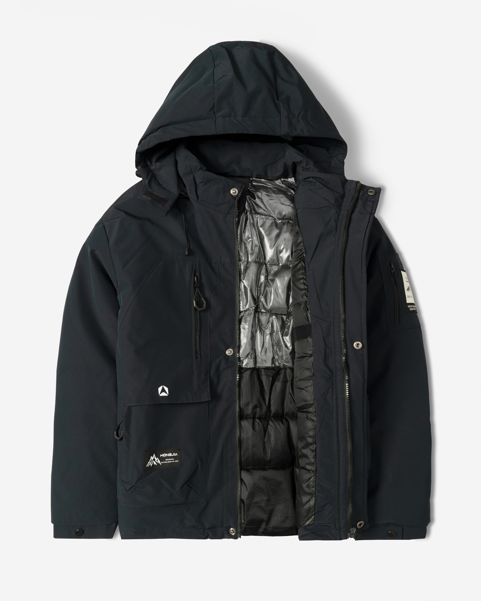 خرید و قیمت کاپشن مردانه کلاه دار سرمه ای 24416406