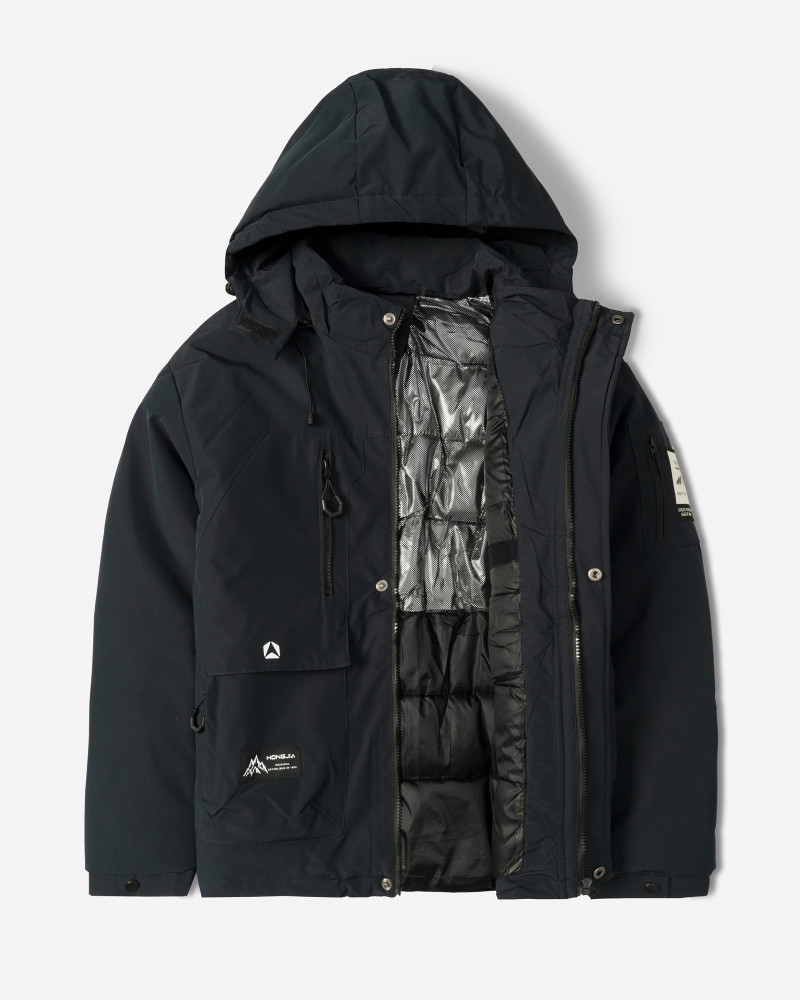 خرید و قیمت کاپشن مردانه کلاه دار سرمه ای 24416406