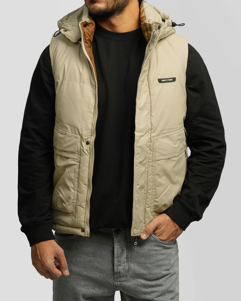 پافر مردانه کلاه دار کرم 24453187