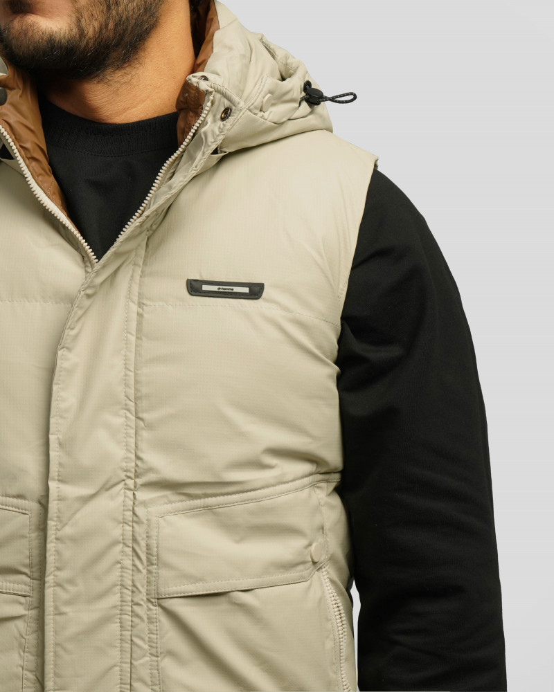 پافر مردانه کلاه دار کرم 24453187