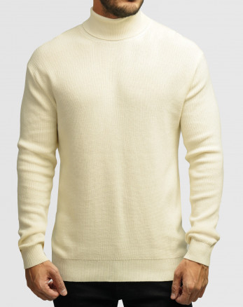 خرید و قیمت پلیور بافت یقه اسکی مردانه کرم 24479118