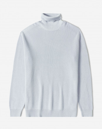 خرید و قیمت پلیور بافت یقه اسکی مردانه آبی روشن 24479118