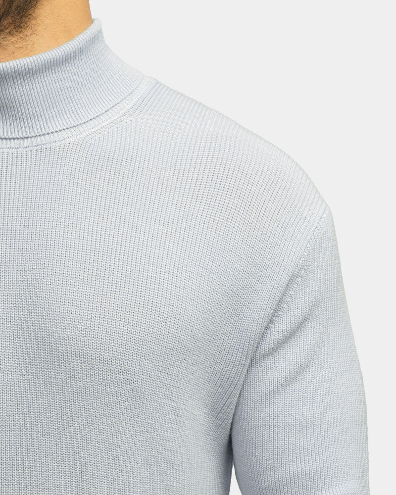 خرید و قیمت پلیور بافت یقه اسکی مردانه آبی روشن 24479118