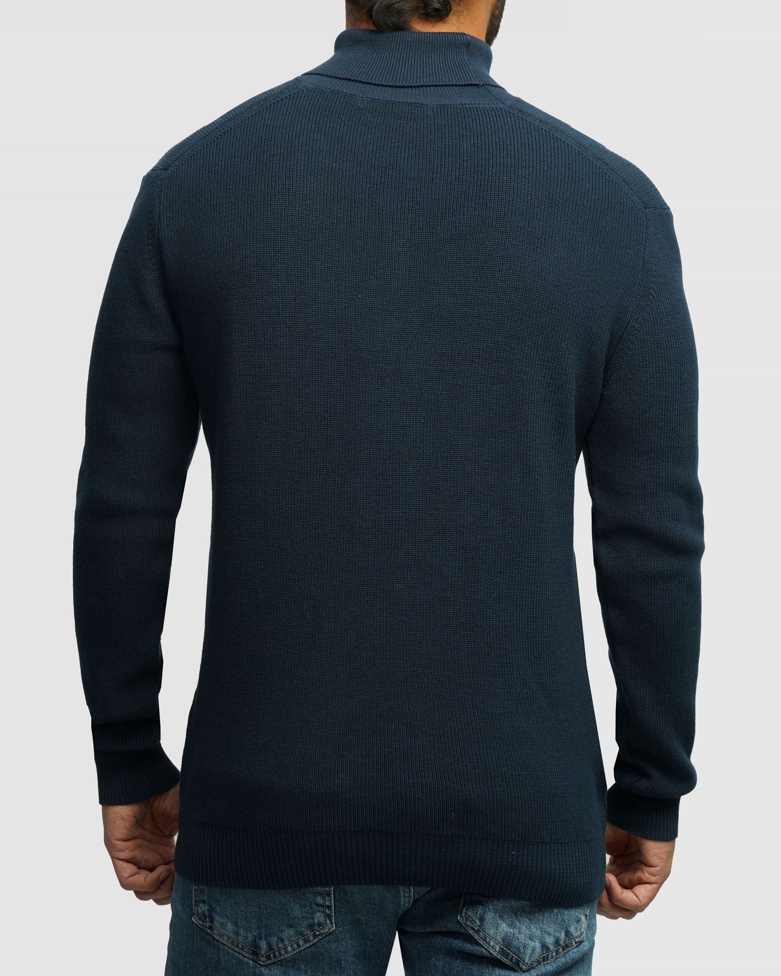 خرید و قیمت پلیور بافت یقه اسکی مردانه سرمه ای 24479118