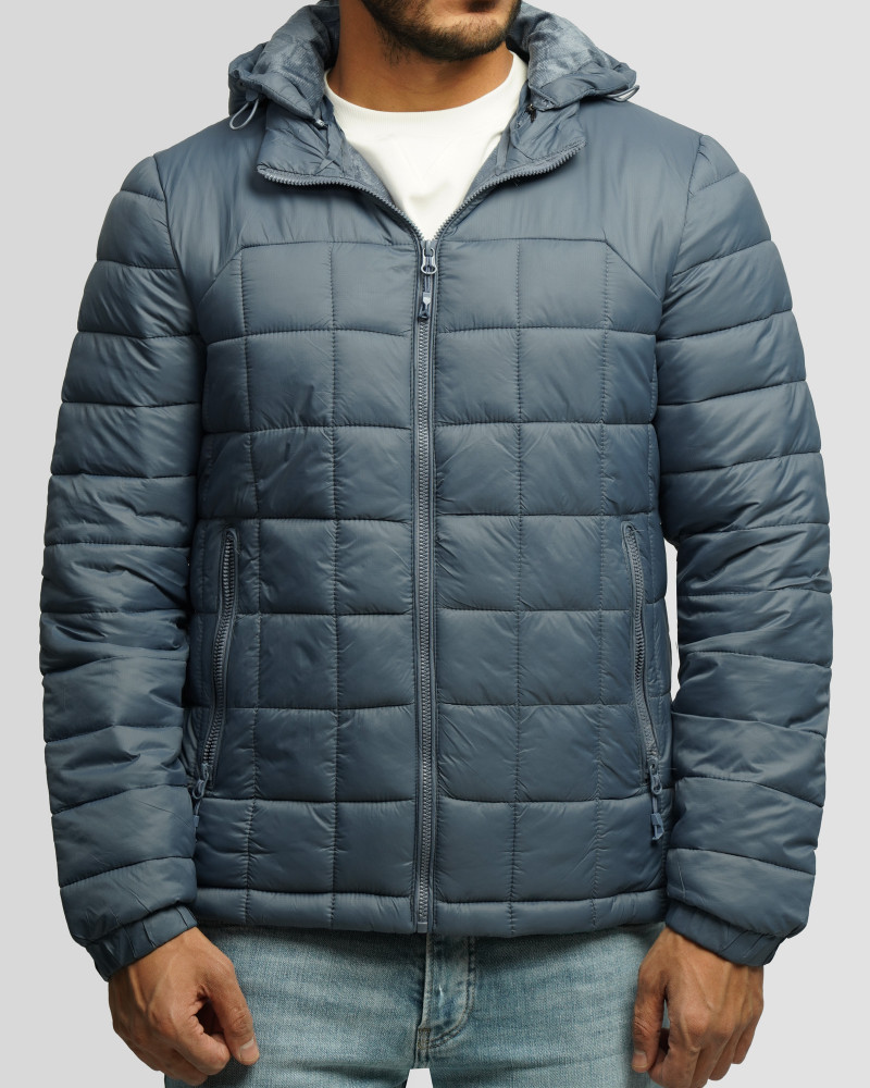 خرید و قیمت کاپشن مردانه کلاه دار آبی 24416404