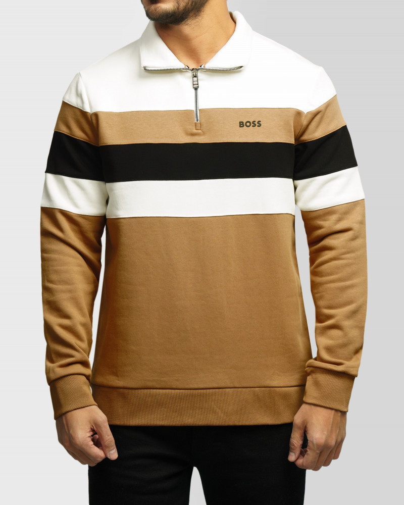 خرید و قیمت پلیور نیم زیپ مردانه کرم 84441145